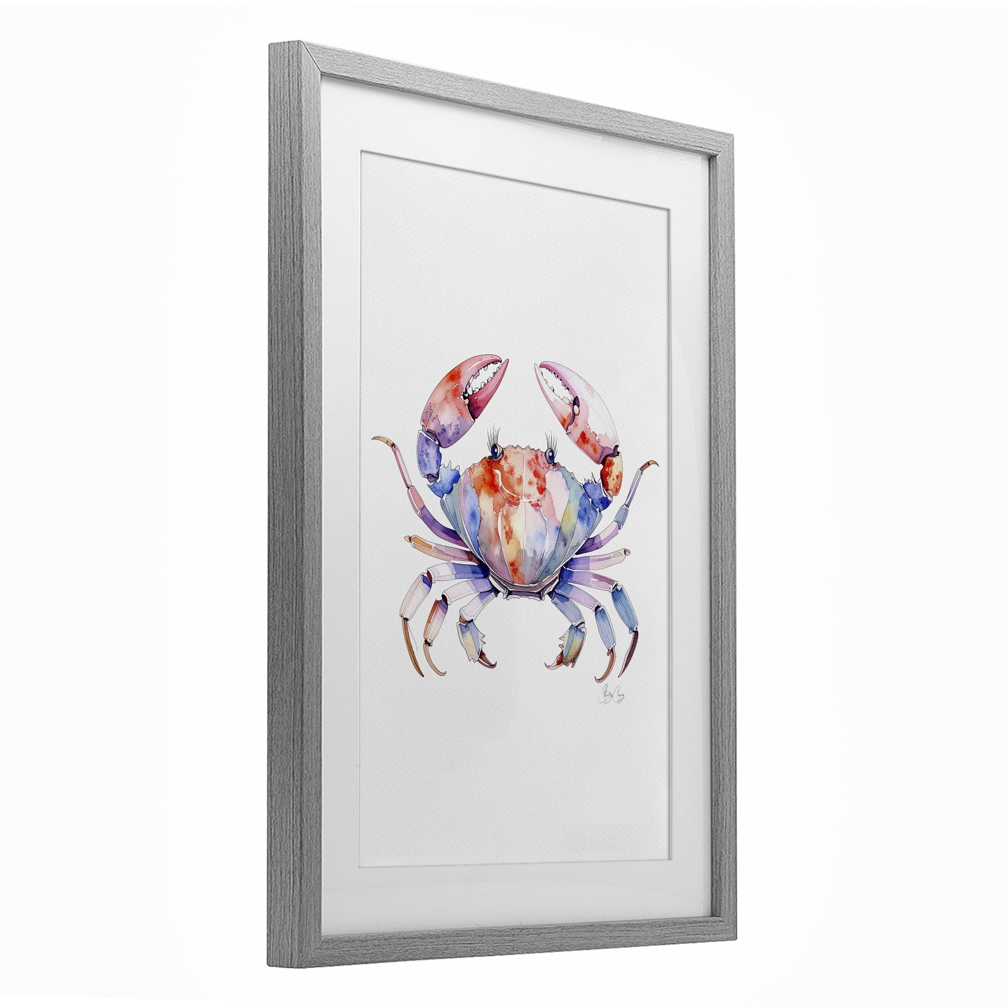 Stupell Industries Tide Dancer Crab Gray Framed Print Under Glass, design by Shelly Craig