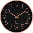 thumbnail image 1 of Wall Clock, Modern Rose Gold 12 Inch Silent Non-ticking Round Decorative, 1 of 5