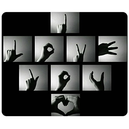 POPCreation I Love U Hand Imag Mouse pads Gaming Mouse Pad 9.84x7.87 inches
