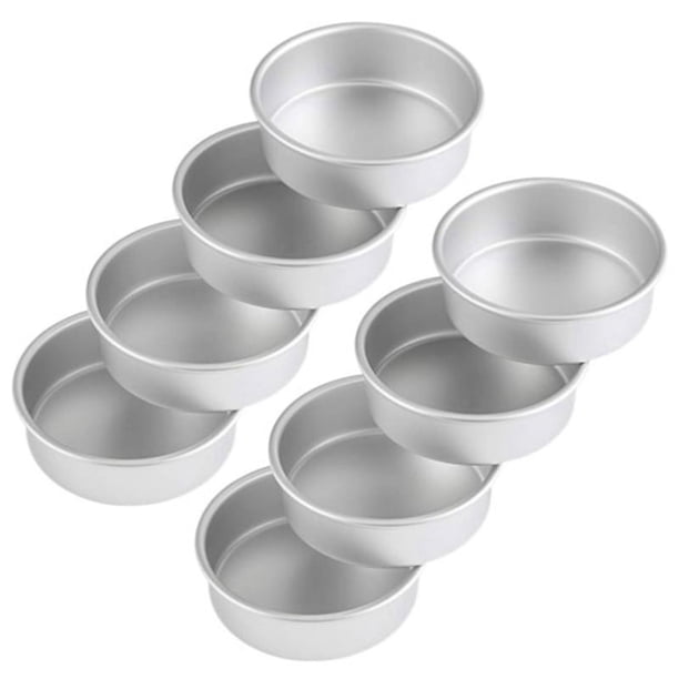 Juego 8 Moldes para Pasteles Pequeños 4 Pulgadas, Moldes para Pasteles Redondos para Hornear, Latas, Utensilios para Hornear para Mini Pastel, Pizza, Quiche, No Tóxico Y Saludable