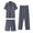 Dark Gray, variant on Delliss 3 Piece Pajama Set For Men Cotton Short Sleeve Set Casual Loose Fit Plus Size Outdoor Pajama Set Light Gray L