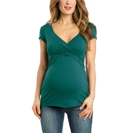

LAPA Women s Maternity Tops Short Sleeve Breastfeeding Nursing Shirt