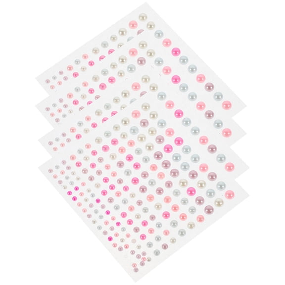 YSNOOWE Craft Pearls Stickers 4 Sheets Multi Colored for DIY Projects and Face Art
