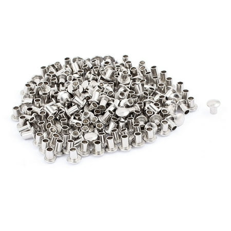 

Unique Bargains 200 Pcs M4 x 5mm Nickel Plated Oval Head Semi-Tubular Rivets Silver Tone
