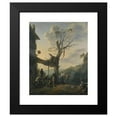 thumbnail image 2 of Johannes Lingelbach 12x14 Black Modern Framed Museum Art Print Titled - Peasants Dancing the Tarantella Outside an Inn in a Hilly Italianate Landscape, 2 of 5
