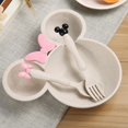 thumbnail image 3 of 3pcs Wheat Straw Baby Cartoon Tableware Set Children's Dishes Kids Dinner Platos Baby Feeding Plate Training Bowl Spoon Fork beige, 3 of 5