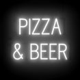 thumbnail image 1 of SpellBrite PIZZA & BEER LED Sign for Business. 21.9" x 15.0" White PIZZA & BEER Sign Has Neon Sign Look With Energy Efficient LED Light Source. Visible from 500+ Feet, 8 Animation Settings., 1 of 4