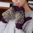 thumbnail image 4 of Purple Gloves Mittens Women's Knitted Warm Cartoon Hedgehog Winter Fleece Cotton Thick Gloves, 4 of 6