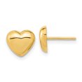 thumbnail image 1 of 14k Yellow Gold Heart Earrings Ball Button Love, 1 of 6
