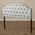 thumbnail image 2 of Baxton Studio Windsor Modern and Contemporary Greyish Beige Fabric Upholstered Scalloped Buttoned Queen Size Headboard, 2 of 4