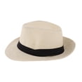thumbnail image 2 of Ladies Men Fedora Trilby Sunhat Wide Brim Sombrero - Khaki, as described, 2 of 7