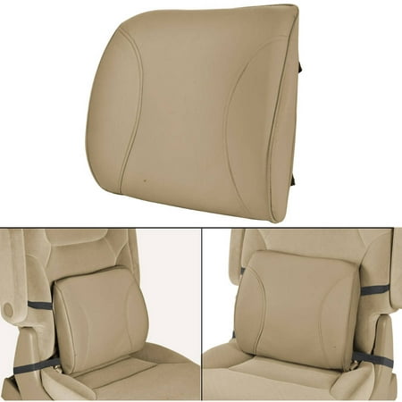 MotorTrend Lumbar Back Support, Portable Orthopedic Lumbar Back Support Memory Foam and PU Leather Seat