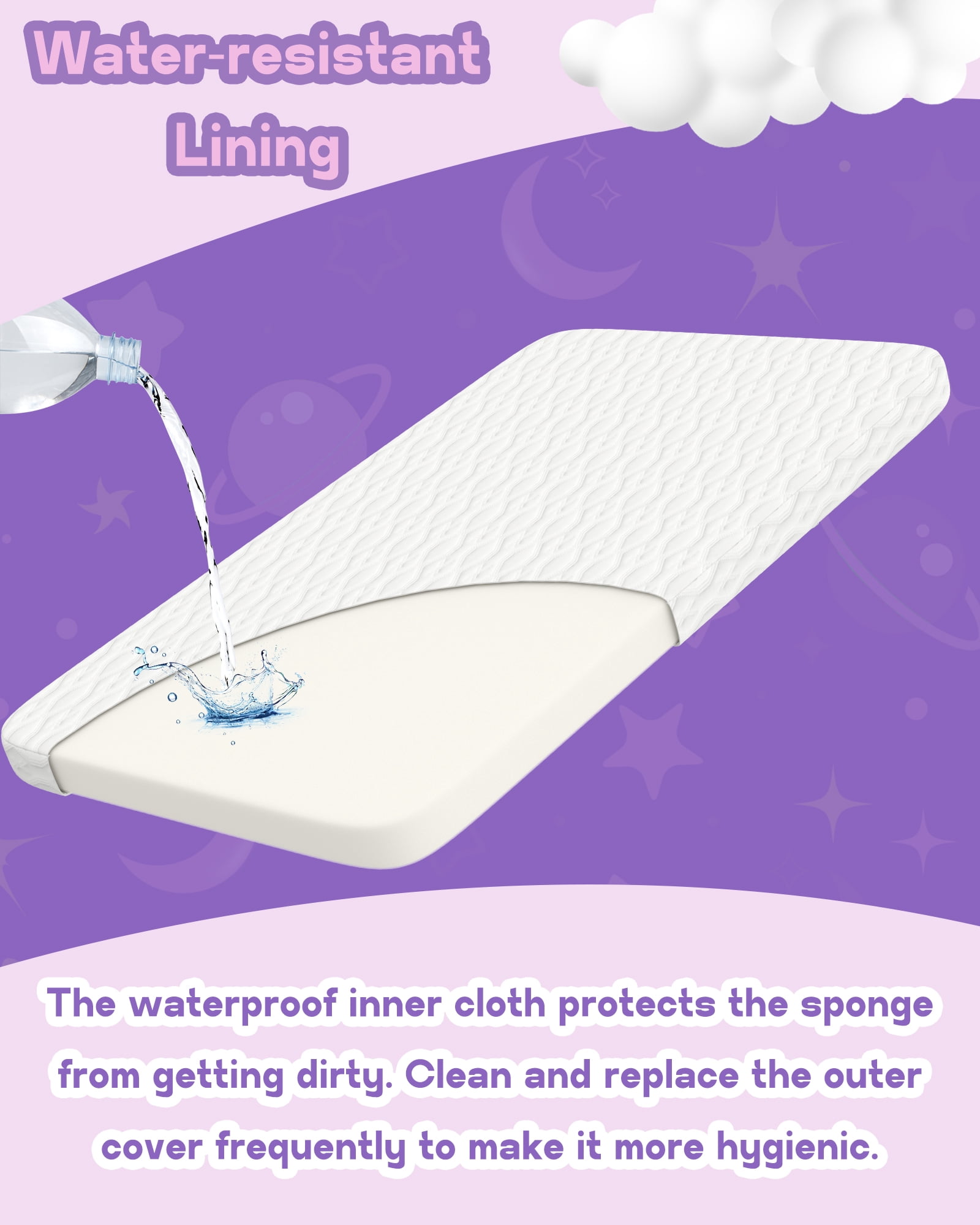Wellzee Baby Crib Mattress Rectangle 28"x15", Firm Flat Sleeping Surface, Breathable & Washable Cover, Standard Size Infant Mattress