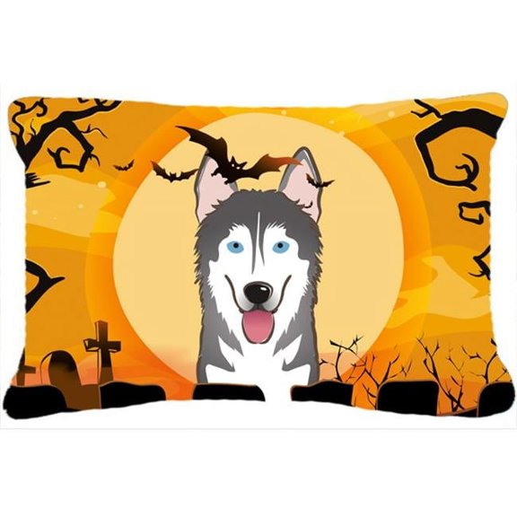 Carolines Treasures BB1776PW1216 Halloween Alaskan Malamute Canvas Fabric Decorative Pillow, 12H x16W, multicolor