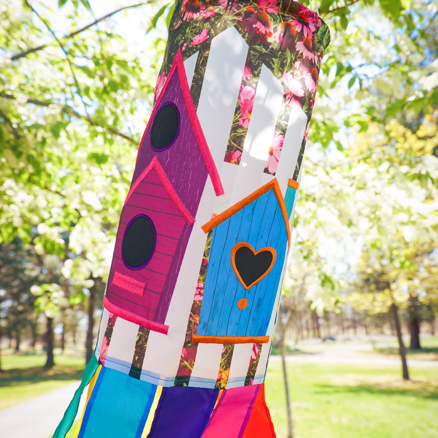 In The Breeze 5072 — Birdhouse Garden 40" Windsock, Colorful Outdoor and Garden Decoration - image 3 of 7