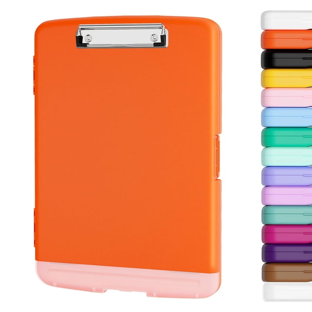 Portapapeles Piasoenc con almacenamiento, 8.5 x 11 pulgadas, naranja