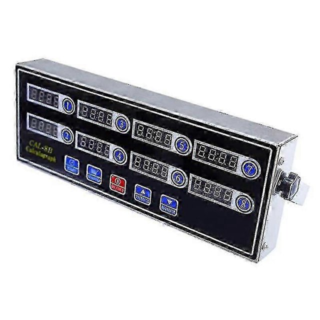 Commercial 8 Channels Digital Kitchen Timer, Stainless Steel Calculagraph Timer With Alarm , Clock(,)