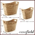thumbnail image 7 of Casafield Set of 3 Oval Baskets with Handles - Natural, Water Hyacinth Woven Storage Totes for Blankets, Laundry, Bathroom, Bedroom, Living Room, 7 of 7