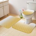 thumbnail image 3 of Abstract Texture Bathroom Rugs Set Classic Yellow Gradient Line Non Slip Absorbent Soft Bath Mats 3 Piece Set with Bathroom Rug, U-Shaped Floor Mat, Toilet Seat Cover Large Size, 3 of 9