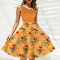 thumbnail image 3 of qucoqpe Summer Dresses for Women 2026 Fashion Floral Print Sleeveless Crew Neck Loose Fit Casual Midi Tank Dress, 3 of 7