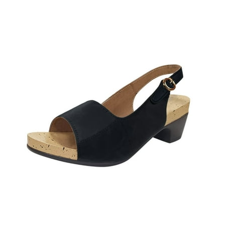 

iOPQO Women s sandals Sandals For Women Ladies Fashion High Heels Shoes Singles Sandles Shoes Women s High Heel Fish Mouth Black 38