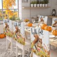 thumbnail image 2 of Fall Thanksgiving Chair Covers Set of 8 Day Cute Squirrel Sunflowers Fall Leaves Chair Back Covers Stretch Removable Washable Slipcovers Protector for Dining Room Kitchen Party Decor, 2 of 5