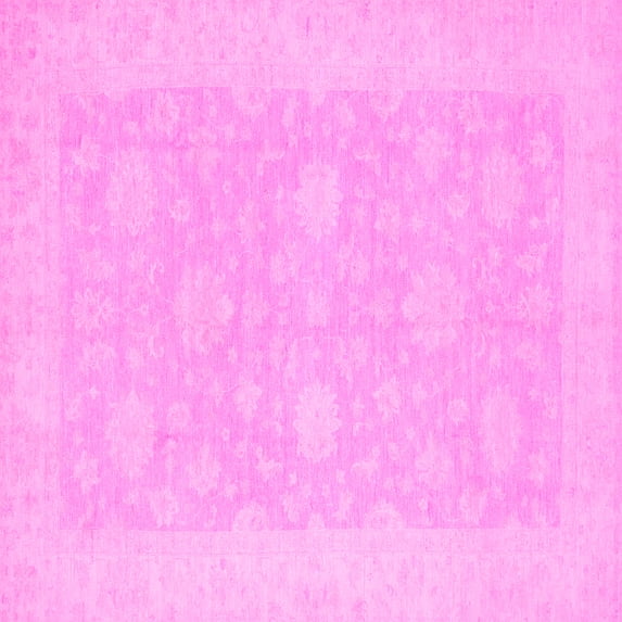 Ahgly Company Indoor Square Oriental Pink Modern Area Rugs, 8' Square