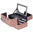 thumbnail image 4 of Patiojoy Cosmetics Case Makeup Box Organizer w/ Extendable Trays & Mirror Gold, 4 of 9