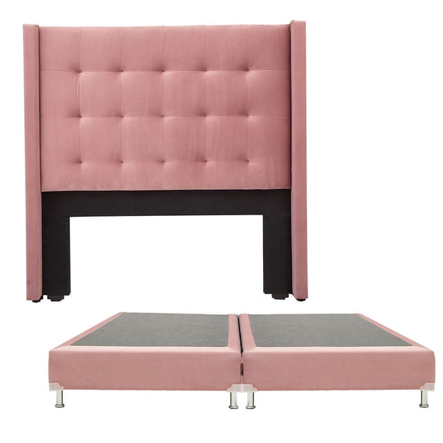 Box Base Cama King Size + Cabecera Titan Palo de Rosa