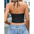 thumbnail image 5 of Sexy- Tops for Women Lace Camisole Y2k Halter Crop Top Slim Sleeveless Going Out Outfits 2025 Trendy, 5 of 6