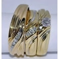 thumbnail image 2 of Silver Shop His Her Wedding Wear Trio Ring Set Round Cut Cubic Zirconia 14K Yellow Gold Finish, 2 of 3