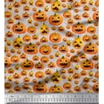 thumbnail image 1 of Soimoi Cotton Poplin Fabric Pumpkin Halloween Fabric Prints by Yard 56 Inch Wide, 1 of 1