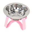 thumbnail image 4 of Comedero elevado para gatos, de acero inoxidable, práctico y fácil de limpiar, moderno, con soporte elevado para gatos, perros pequeños y gatitos. Rosa, 4 of 8
