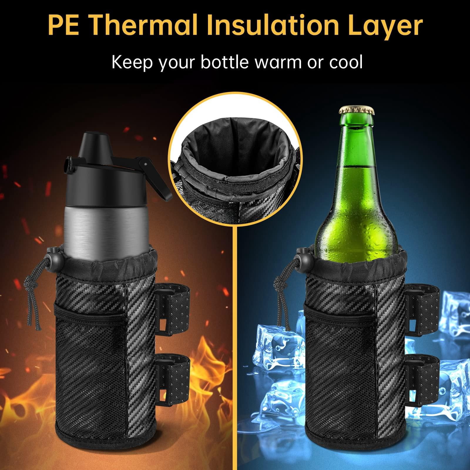 2pack Cup Holder For Bike  Scooter And Water Bottle Utv/atv Walker Golf Cart Beach Universal Drink Accessories With Net Pocket Cord Lock (carbon Fiber)