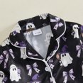 thumbnail image 6 of Cjfdfy Toddler Baby Girls Halloween Fall Clothes Ghost Pumpkin Pajamas Set Printed Fuzzy Trim Long Sleeve Tops And Pants Cute Newborn Baby Girl Halloween Pajamas, 6 of 9