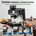 thumbnail image 4 of 20 Bar Stainless Steel Espresso Machine with Grinder – Adjustable Grind, 1.5L Removable Tank, Steam Milk Frother – Coffee Maker for Latte & Cappuccino, Home Use, 4 of 7
