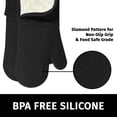 thumbnail image 7 of KLEX 15" Silicone Oven Mitts Pair, 932°F Heat Resistance, Cotton Lining Gloves, Black, 7 of 7