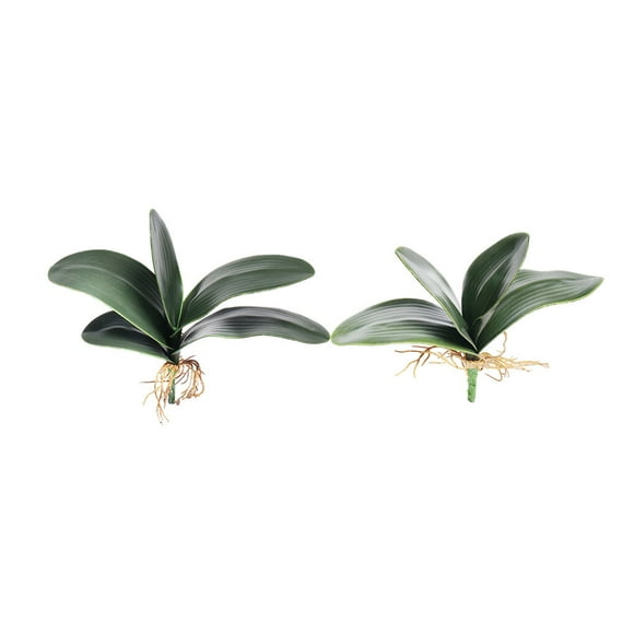 10 Pieces Artificial Plants Leaves Fake Plastic Flowers Phalaenopsis Leaf Spring Micro Landscape For Ornaments Large Size