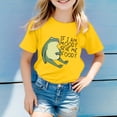 thumbnail image 2 of Girls Tshirts Funny Animal Short Sleeve If I'M Give Me Foody Teepatterned Cute Toddler Girls Clothes Yellow 5-6 Years, 2 of 4