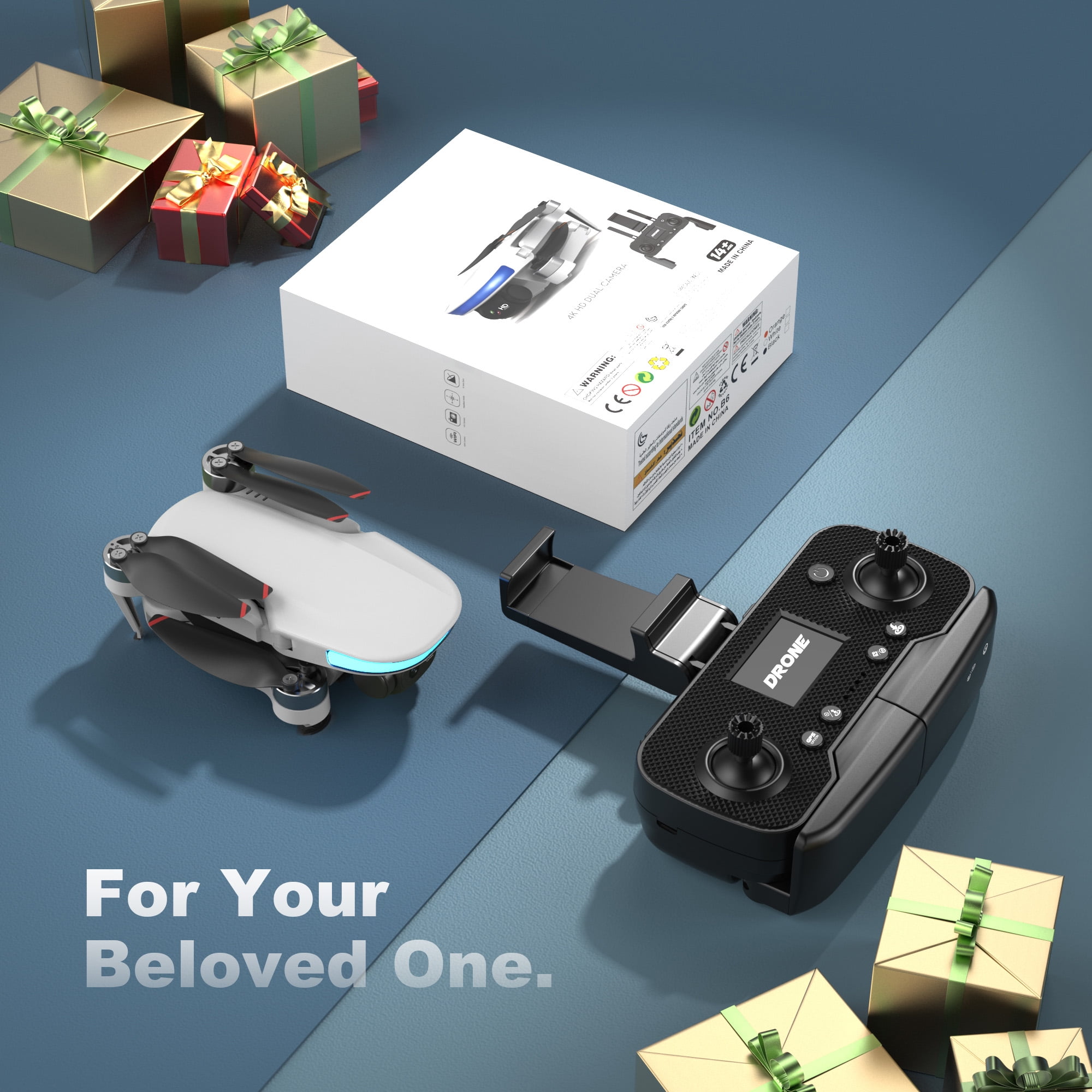 WeFone B6 GPS Drone with Camera for Adults 4K, Smart Return, 5G Transmission, 2 Batteries, Gray