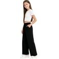 thumbnail image 7 of HAOTAGS Girls Sweatpants with Lace Trim(1-13), Elastic Waist with Side Pockets Long Pants Black 10-11Years, 7 of 7