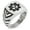 Silver, variant on Stainless Steel Radioactive Gear Chevron Pattern Biker Style Polished Ring