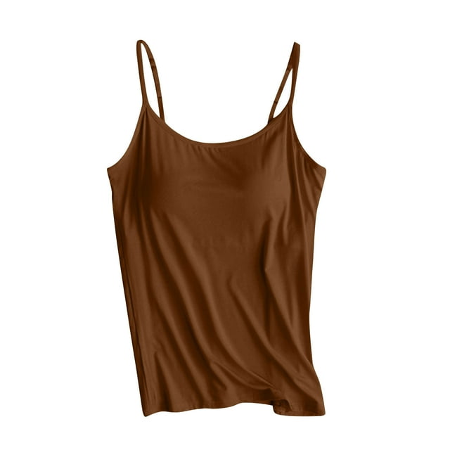 Yuyuzo Hauts de Pyjama pour Femmes Grande Taille Col Rond Camisoles Confortables Rembourrées Vêtements de Nuit Décontractés Vêtements de Détente