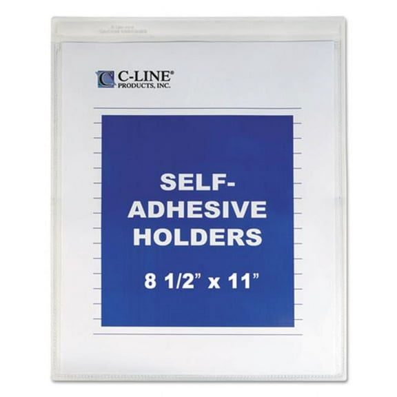 C-Line Self-Adhesive Shop Ticket Holders, Super Heavy, 15 Sheets, 8 1/2 x 11, 50/Box (70911)