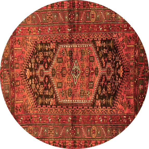 Ahgly Company Indoor Round Persian Orange Traditional Area Rugs, 5' Round