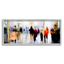 Stupell Industries Modern Industrial Crowd Abstract Long Exposure Abstract Photography Gray Framed Art Print Wall Art, 10 x 24
