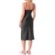 thumbnail image 3 of INSPIRE CHIC Vestido de dormir para mujeres, satén sedoso, dobladillo de cola de pez, cuello de cowl, sin mangas, tirantes de espagueti, midi, quimono de lounge, vestido de noche M negro, 3 of 6