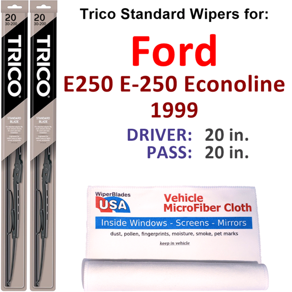 1999 Ford E250 E-250 Econoline Wiper Blades (Set of 2)
