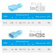 PRO 200Pcs Female & Male Fully Insulated Wire Terminals Connector Nylon Spade Cr