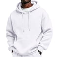 thumbnail image 2 of Mens Oversized Hoodies Fleece Lined Sweatshirts | Fall Winter Hooded Collar Drawstring Pullover With Pocket for Workout Gym, 2 of 6